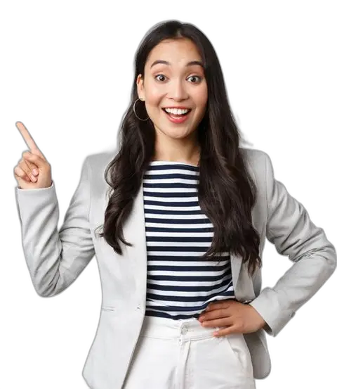 Employee pointing while reviewing an expense on her phone, about to submit it through Mocha Snap