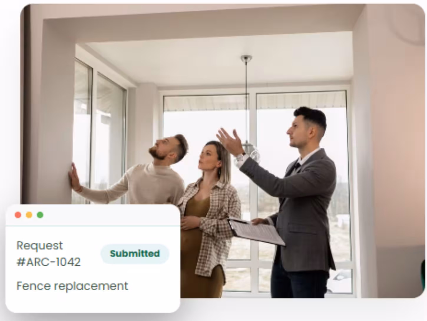 Owner submitting an HOA architectural request through a guided form