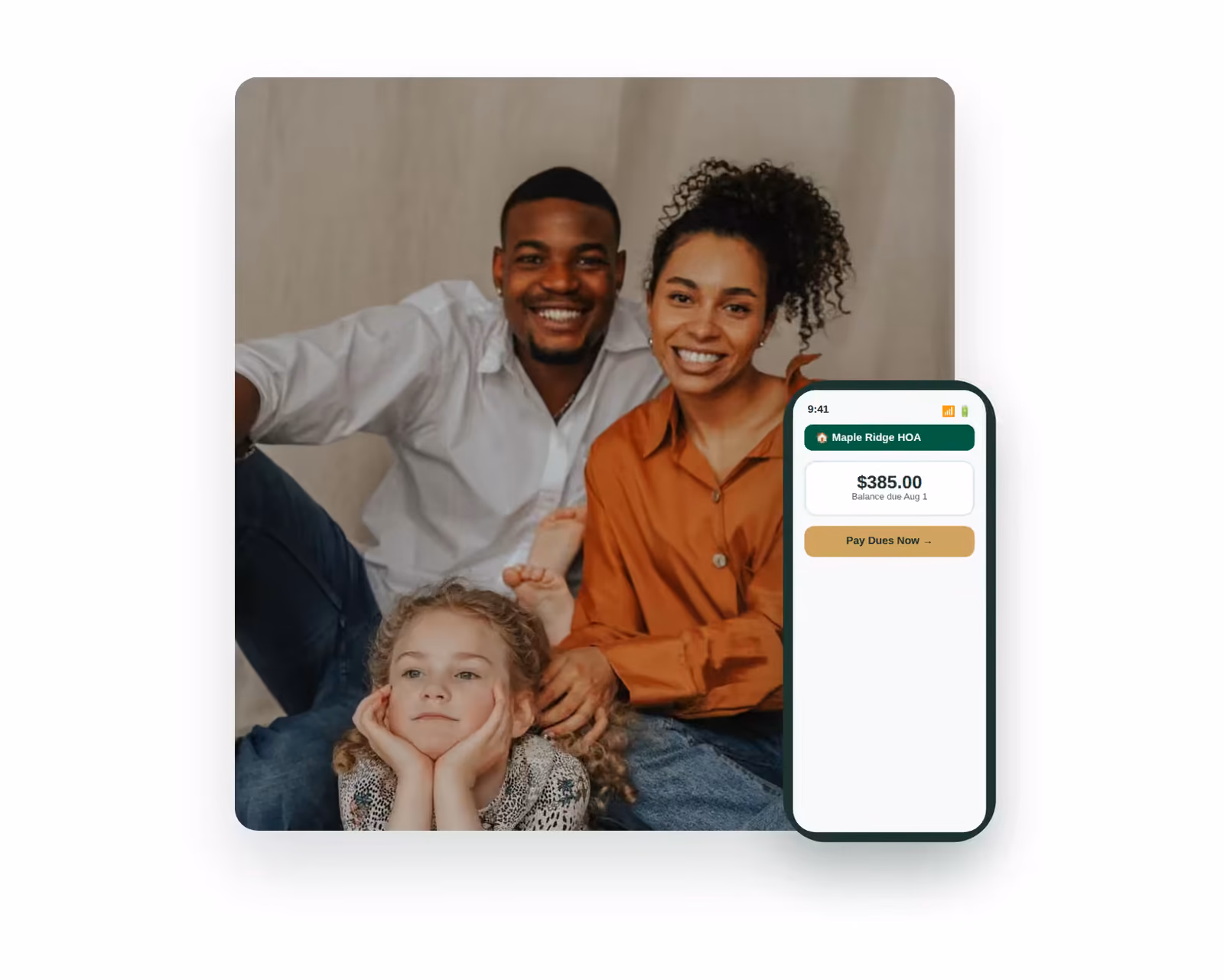Owner paying HOA dues from a mobile phone