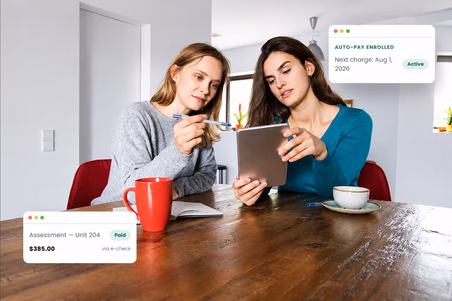 Online payments dashboard for community associations