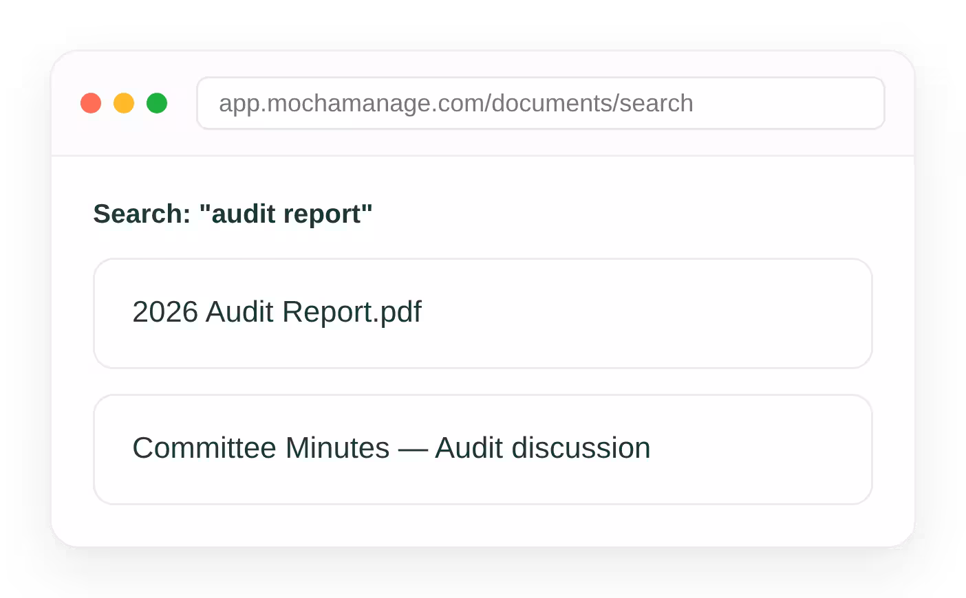 Full-text search results across a housing society document library