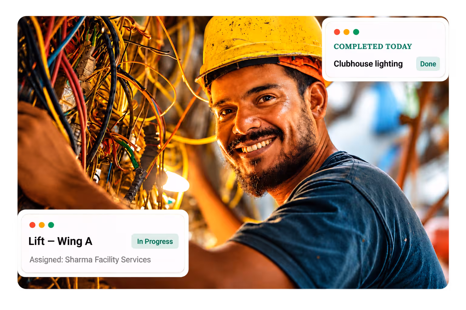Housing society maintenance and work order tracking dashboard
