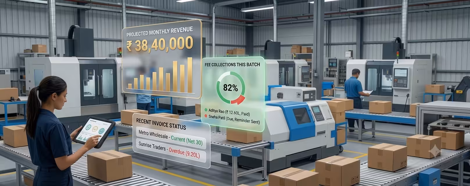 B2B manufacturing billing dashboard