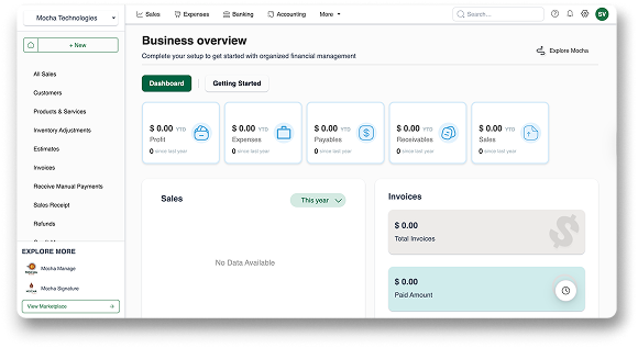 Professional Services accounting dashboard