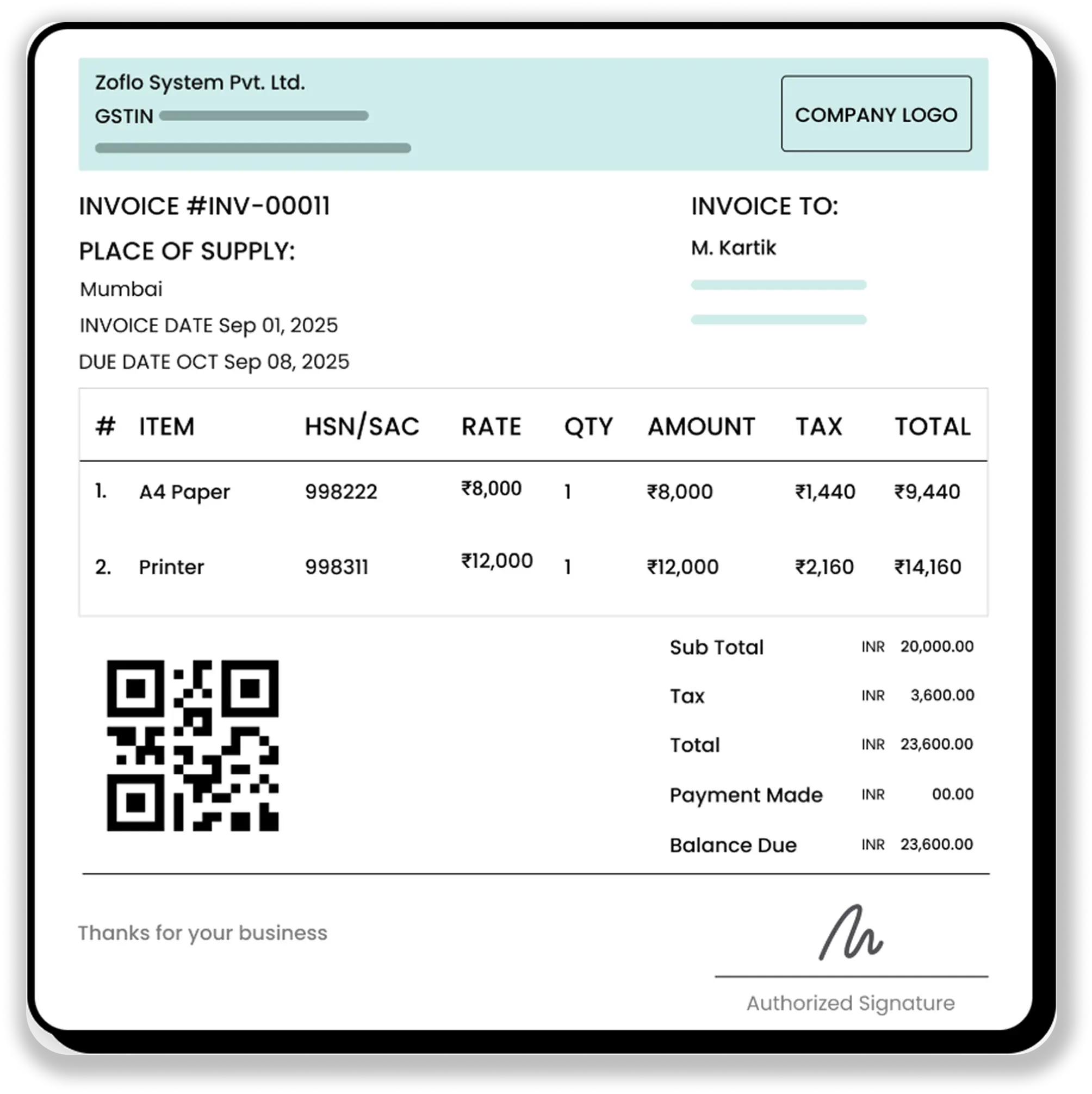 Invoicing Software Screenshot