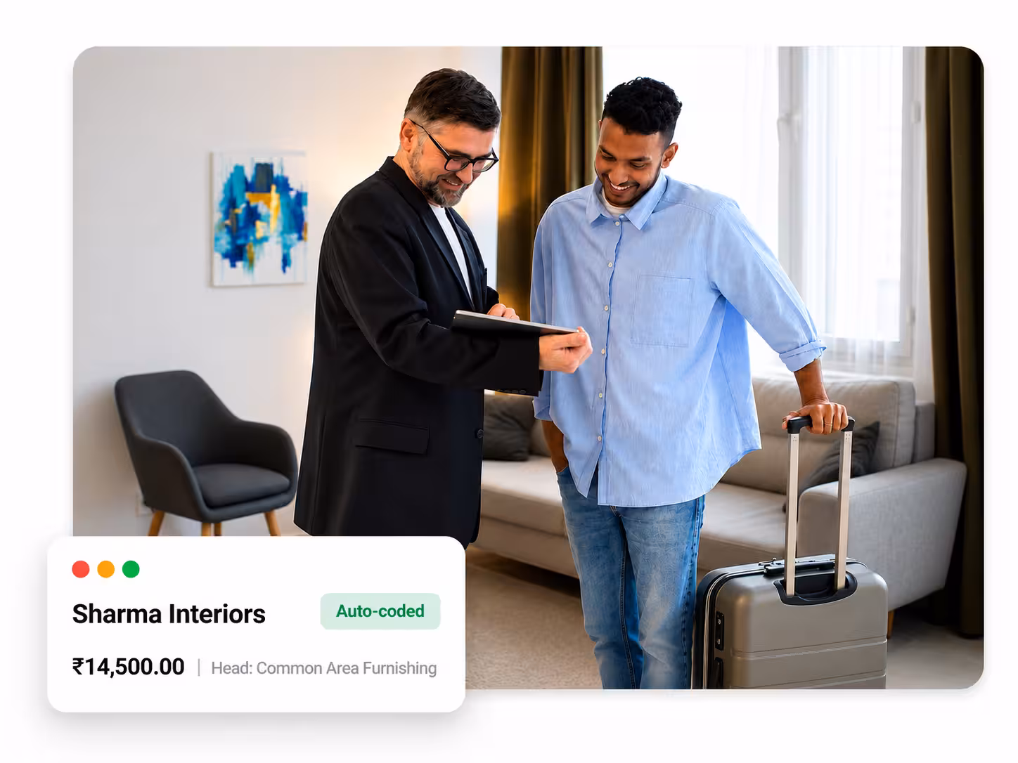 Society vendor invoice auto-captured and coded to a maintenance expense head