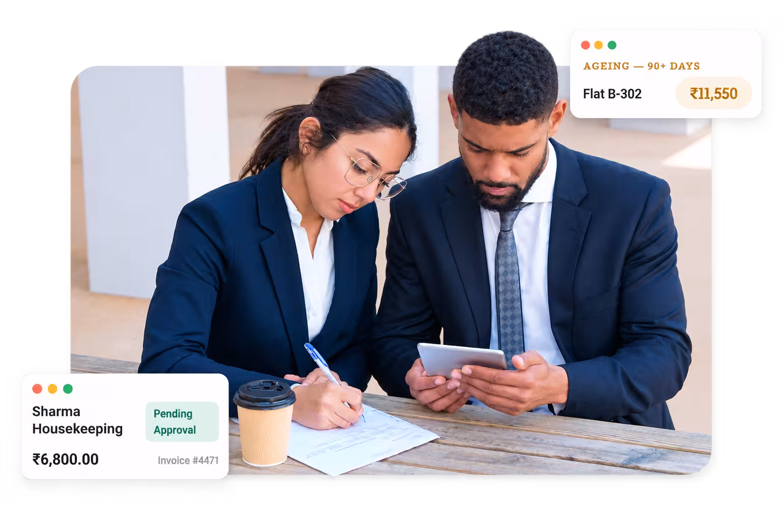 Housing society accounts payable and receivable dashboard