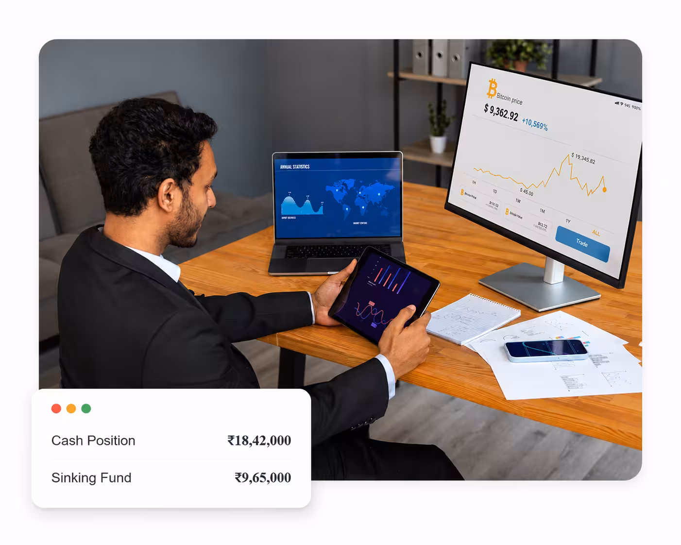 Managing committee financial dashboard showing expense breakdown and recent receipts