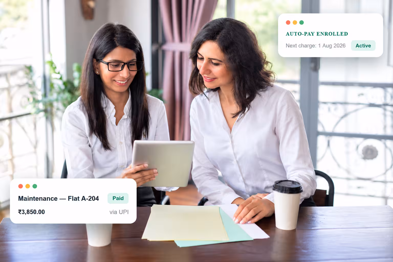 Housing society online payments dashboard in Mocha Manage