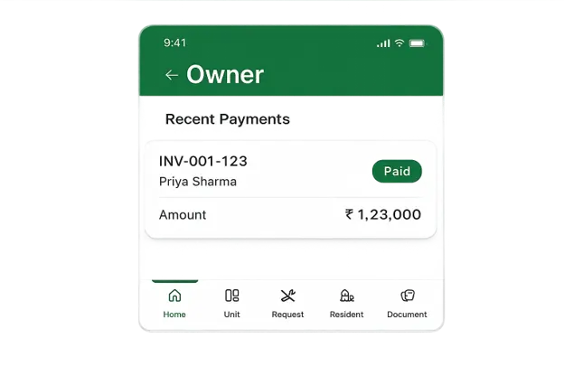 Tenant Recent Payments