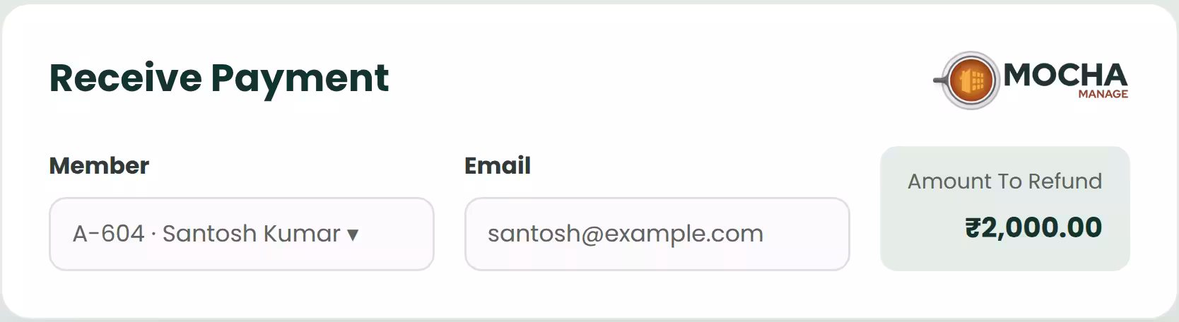 Processing a refund against a member's payment record