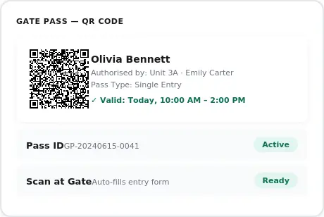 Digital Gate Passes with QR Codes