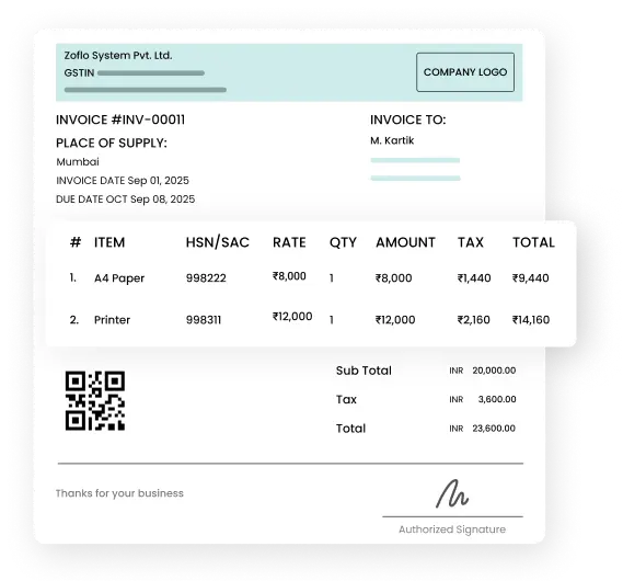 One–Click Professional Invoice Generation
