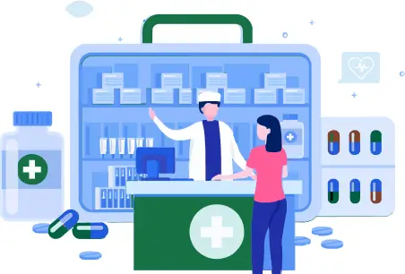 Pharmacy shelves